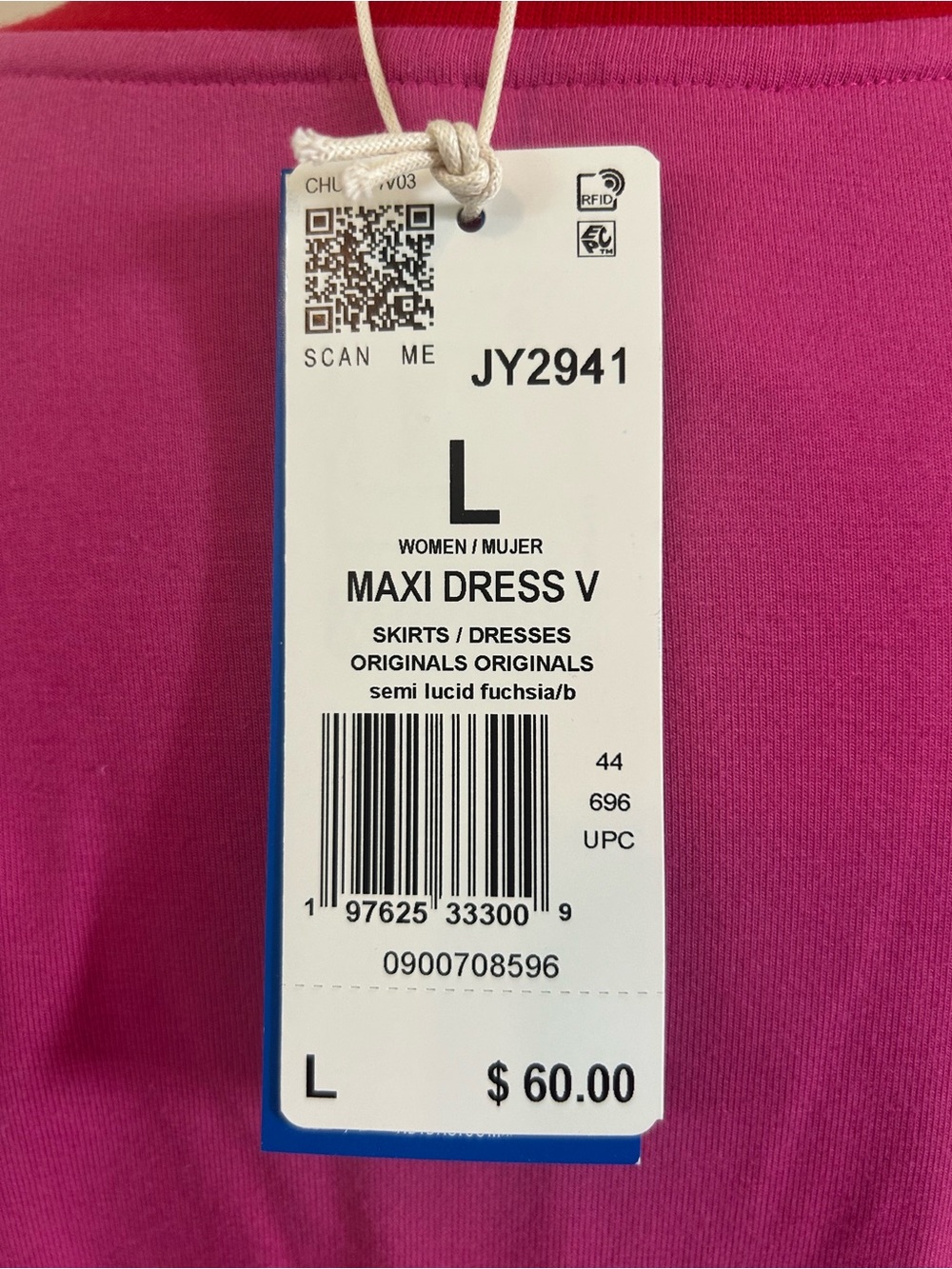 adidas Pink Maxi Dress with Red Trim - Picture 5 of 5